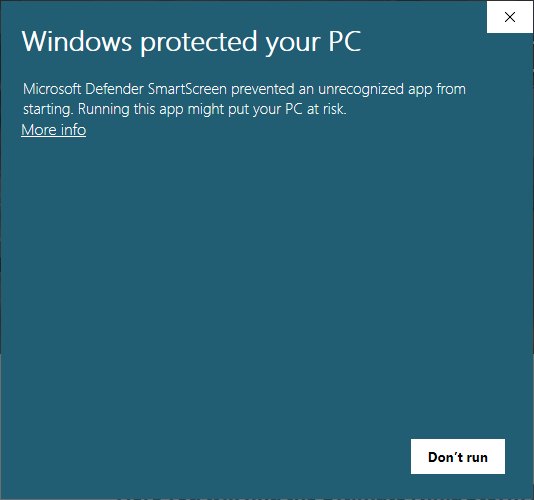 Windows security prompt encountered when first running the launcher